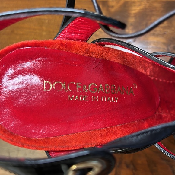 Dolce & Gabbana Ankle Tie Patent Leather Strappy Heels - Picture 9 of 11